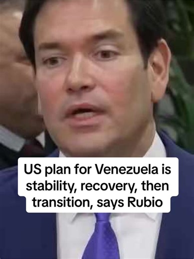 The United States has a three-step plan for Venezuela that will begin with stabilizing the country after U.S. forces seized leader Nicolas Maduro over the weekend, overseeing the country's recovery and finally a transition, Secretary of State Marco Rubio said. #venezuela #marcorubio #trump #nicolasmaduro #maduro