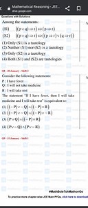 Mathematical Reasoning - JEE... drive.google.com Questions with... | Filo