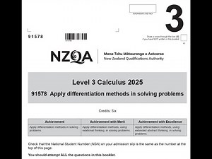 2025 NCEA Level 3 Calculus: Differentiation Exam Walkthrough (AS 91578) | Full Solutions