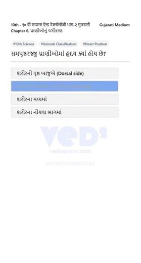 10th Science Animals Classification Heart Position