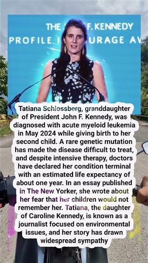 JFK's granddaughter, TatianaSchlossberg, reveals terminalcancer diagnosis #usa