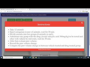 Study of Anti inflammatory activity using Plethysmometer(ex-Pharm Series software)