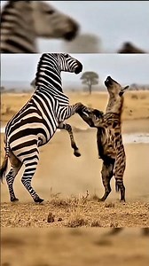 Zebra Kicks a Hyena and Makes a Daring Escape! 🦓🔥#wildlifeentertainment #animals #naturevideo