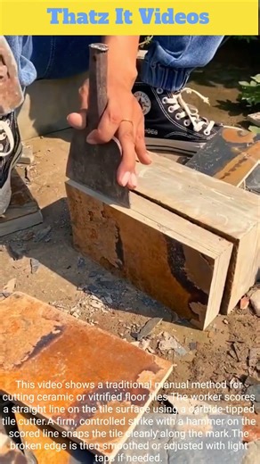 Manual Tile Cutting: Hammer Snap Method