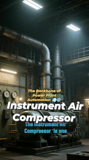 Prem Chand on Instagram: "Instrument Air Compressor – The Backbone of Power Plant Automation 💨⚙️ 📝 Description:- The Instrument Air Compressor (IAC) is one of the most critical auxiliary systems in a power plant. It supplies clean, dry, and oil-free compressed air required for the operation of control valves, pneumatic actuators, dampers, and various field instruments. Fact: If the Instrument Air Compressor fails, the entire instrumentation and control system can be affected, leading to improp