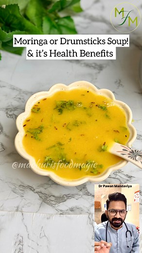 Madhuri’s Food Magic on Instagram: "Super Healthy Moringa or Drumstick Soup!🥣 Sharing this super easy Moringa soup recipe, which is very healthy and super delicious. Moringa is a good source of vitamin C, an antioxidant nutrient that supports immune function and collagen production. Around the world, many people traditionally use moringa as food and for medicinal purposes. It also protects and nourishes skin and hair. Detailed recipe is in the pinned comment! PS: if you are making for infants, 