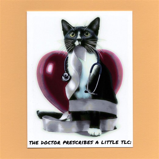 Funny Cat or Dog Get Well Card: TLC Greeting - Etsy