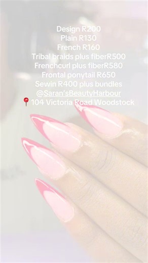 Saran’s Beauty Harbour Woodstock price list and services