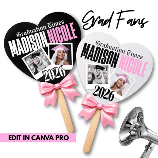 Class of 2026 Graduation Fan, Personalized Handheld Photo Fan (digital Download) - Etsy