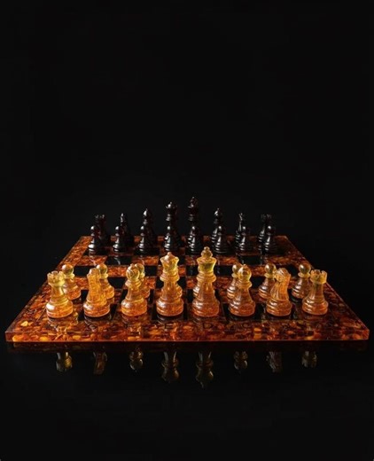 Handmade Amber Chess Set | Luxury Resin Game Pieces - Etsy