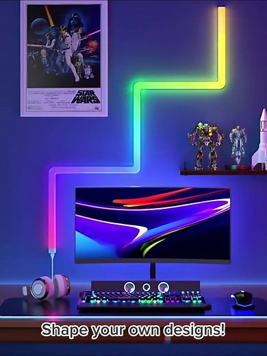 Transform your setup with our super customizable neon light bars. Stand out. #rgblights #rgbsetup #ledlights #ledlightsdiycolors #gamertiktok #gamingsetup #tiktokmademebuyit