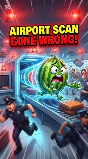 They Scanned Wally… And Found THIS?! 😱🍉 #wally #shorts #airport #ytshorts #fyp