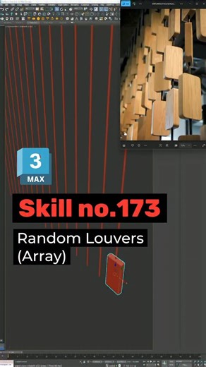 BD Skillz on Instagram: "Skill no.173 Random Louvers (Array) 💬👇Comment “Array” for more Array skills. #architecture #archviz #archilovers #exteriordesign #teachingmethods #representation #interiordesign #illustration #sections #illstrate #3dmax #3dmaxstudio #modelling #array #"