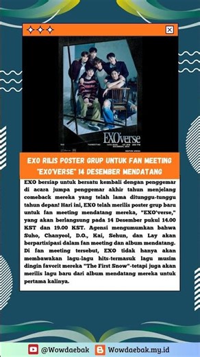 EXO Rilis Poster Grup untuk Fan Meeting "EXO'verse" 14 Desember Mendatang