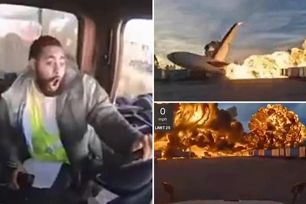 Unbelievable video shows UPS plane roll, explode in fireball feet from stunned trucker: ‘Oh s–t’