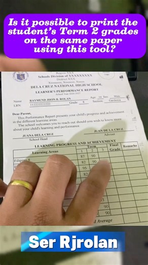 AUTOMATED SF9 | Is it possible to print the student’s grade every term using the same paper? #sf9