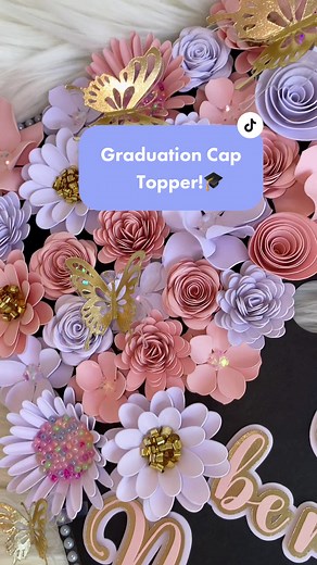 DIY Graduation Cap Topper with 3D Flowers and Butterfly Tutorial