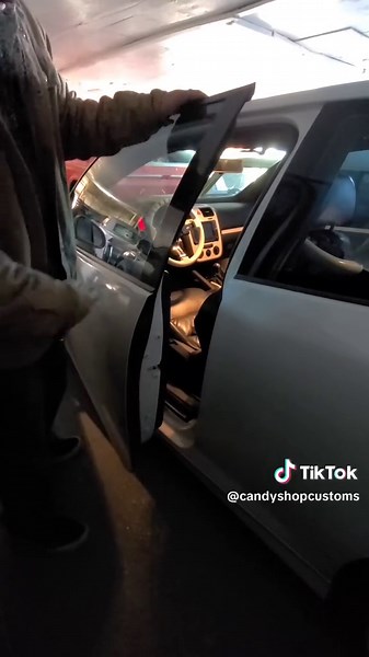 Here's a neat little storage trick when storing vehicles with shaved door handles. If you're worried about getting into the vehicle if the battery does or if you're removing the battery you can loop a piece of string around the inside door handle, route it up at an angle and close the door. To open the door you gently pull back and up. TicketyBoo! #shavedhandles #shaveddoorhandles #vehiclestorage #mk6 #mk6gti #mk6vw