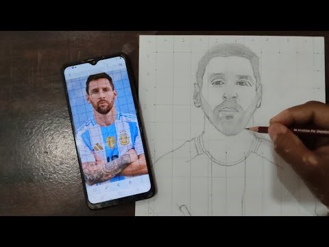 How to draw Lionel Messi, Outline Tutorial, Leo Messi Portrait Drawing #messi