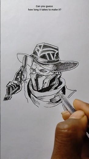 Drawing man with a Gun #art #drawing #shorts