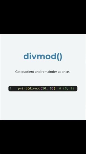 divmod function in python #pythonprogramming #pythonfunctions @CodeWithHarry