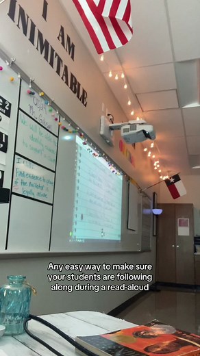 This is my go-to strategy to keep my resistant readers following along on the page. It’s easy to see who isn’t following along and when you start to lose the class.🤓📚 #teachersoftiktok #educatorsoftiktok #elateacher #elateachersbelike #englishteacher #teacherlife #middleschoolteacher #title1school #classroommanagement