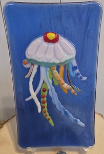 Fused Glass Jellyfish Sushi Plate 9.5" X 5.5" - Etsy