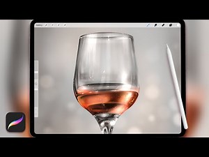 How to draw realistic Wine glass in Procreate | iPad drawing