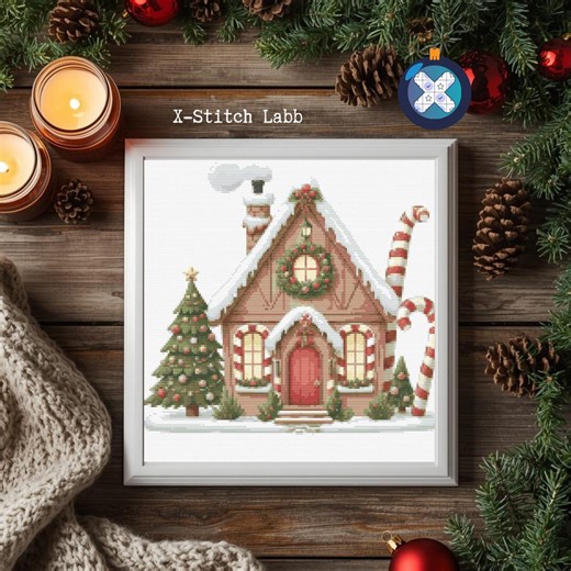 Christmas House Cross-stitch Pattern - Festive DIY Decor - Etsy UK