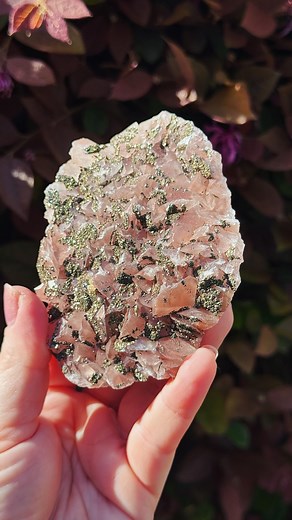 🎀 Pink Benz Calcite with Pyrite 🎀 A dreamy combo of blush pink hues and golden sparkle, Pink Benz Calcite with Pyrite is perfect for our Soft Glam theme and we were so excited to stock these stunning specimens! Grab yours on Monday April 14th @ 3:30PM PST. ✨ #crystals #crystalshop #smallbusiness #minerals #crystallove #calcite | Moonlight Wanderers