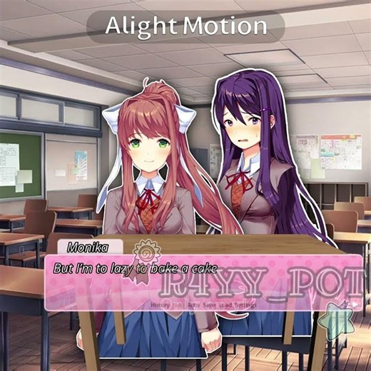 Monika and yuri makesa cake! #ddlc #dokidokiliteratureclub #fypシ