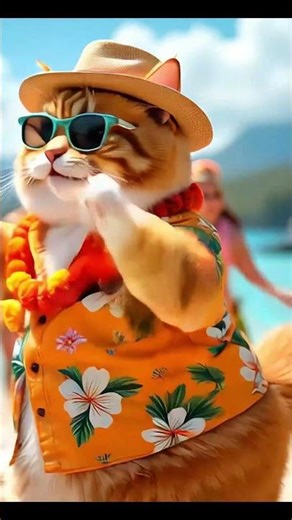 Hula Beats: Dance with Hawaii 🌺💃 #hawaiianreggae #tropicalbeats #cat