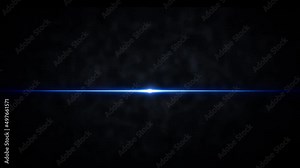 Blue center flash lights optical lens flares shiny animation art with smoke flow up on black background loop. 4K natural lighting lamp rays effect dynamic blue bright vdo for overlay your project. Fla