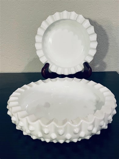Vintage Fenton Milk Glass Hobnail Ashtray Set 3776 MI & 3973 MI, Small Nesting Bowls - Etsy Canada