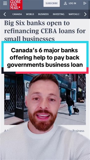 The deadline to pay back the government of Canada’s CEBA loan (small business covid relief loan) is January 18, 2024! If you can’t pay it back, make sure to talk to your bank as there will be options for you! ##GreenScreen##TorontoRealestate##BankOfCanada##BOC##CovidRelief##CEBA##loan