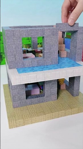Tutorial on building a small house with large building blocks, super slow and simple #blockbuilding