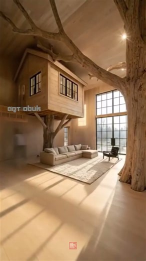 Incredible indoor treehouse office! 🤯 1 #build #home #dreamhouse