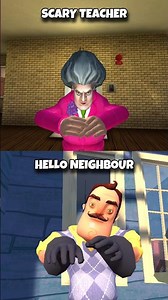 Scary Teacher vs Hello Neighbour window reaction #scaryteacher3d #helloneighbor #gaming #shorts #yt
