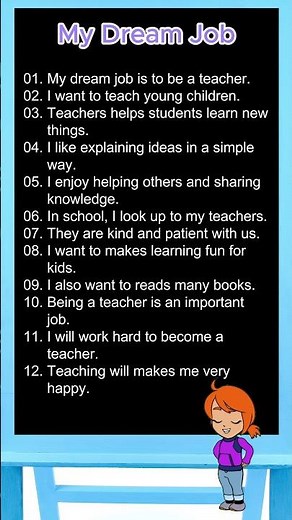 My Dream Job🤗 - Simple Essay on Becoming a Teacher👩‍🏫