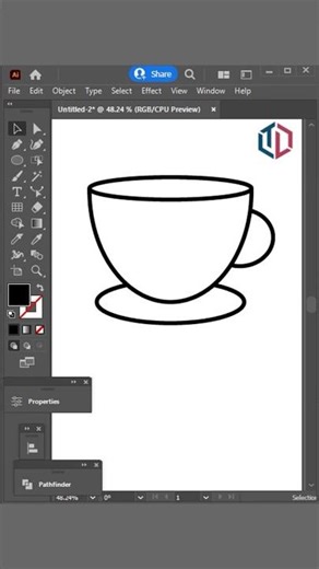 How To Make Coffee Cup Icon Illustrator #trendingshorts #tutorials #coffecup #coffeecupicon #shorts