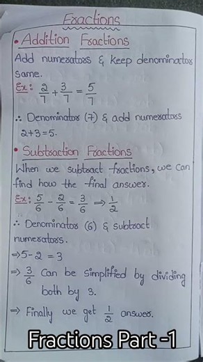 Addition & Subtraction of Fractions Made Easy! 📚➕➖part -1