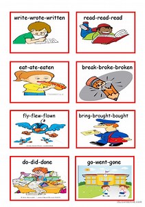 Irregular Verbs List With Pictures
