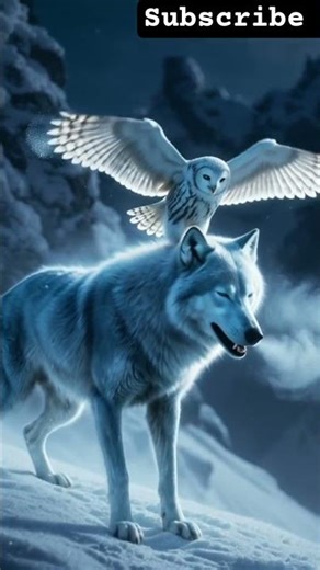 “Crystal Wolf & Snow Owl – Magical Cinematic Animal Video ❄️✨” #vipinwithai