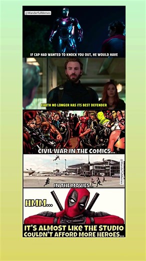 Civil War in Comics vs MCU 😂 | Marvel Meme #marvel #avengers #deadpool #captainamerica #mcu #shorts