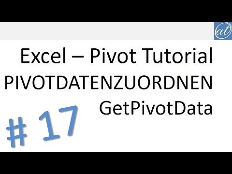 Excel - Pivot Tutorial 17 - PIVOTDATENZUORDNEN - Getpivotdata