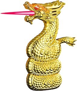 Snake/Dragon Torch Lighter - Cool Butane Lighter, Windproof & Reusable Portable Lighter, Perfect for BBQ, Camping, & Outdoor Use - Ideal Gift for Men.(Gas Not Include) (Gold Dragon)