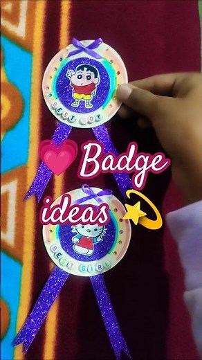 Badge ideas 💡🫶🏻💗#badge #diy #craft #school #shortsfeedtudents #art #shinchan #hello kitty #shorts 🐈