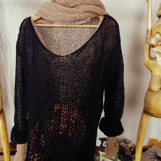 Sheer Mohair V-neck Sweater, Extra Long Sleeve Layered Knit Jumper, Semi-sheer 90s Grunge Punk Lightweight Pullover - Etsy