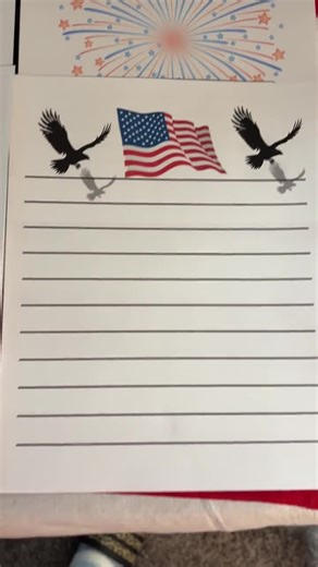 Patriotic Paper| American Flag Stationery |lined Writing Paper | 4th of July Stationery | Military Paper| Unruled Paper|printable Stationery - Etsy