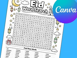 Eid Word Search: 100-word Challenge (printable) - Etsy UK